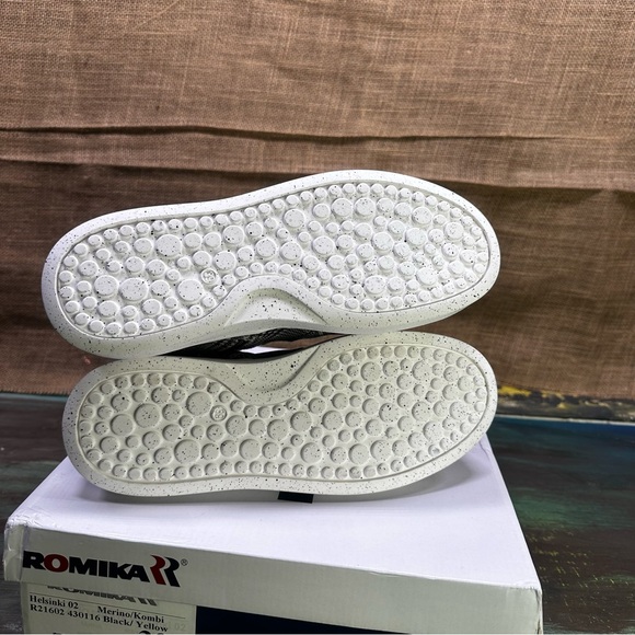 Romika Helsinki black & yellow plaid high hi top sneakers boots sz 8 - Picture 11 of 11